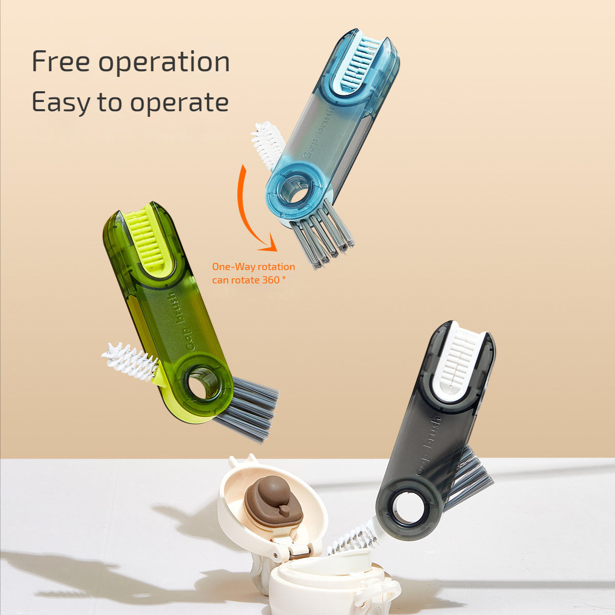 Vellark 3 In 1 Tiny Bottle Cup Cover Brush